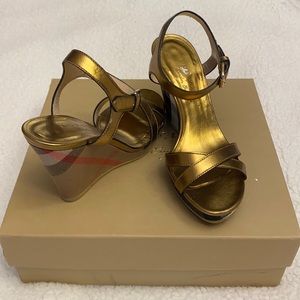Authentic Burberry 75 Wedge Sandals